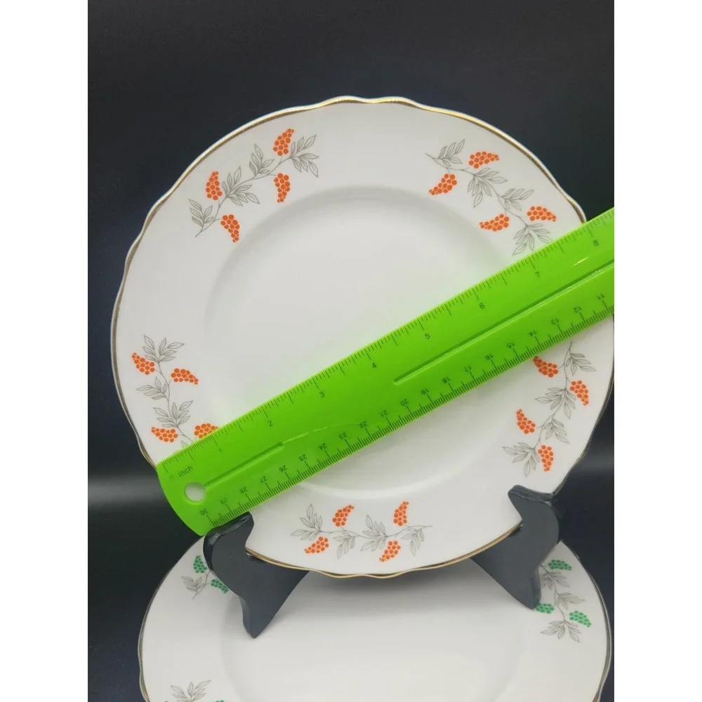 Set Of 2 Tea Cups, Saucers, Salad Plates Crown Staffordshire England Bone China